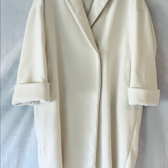 Glamorous Deer and Flyer Heavy Cotton / Cellulose Ivory Coat size Large - Picture 7 of 9
